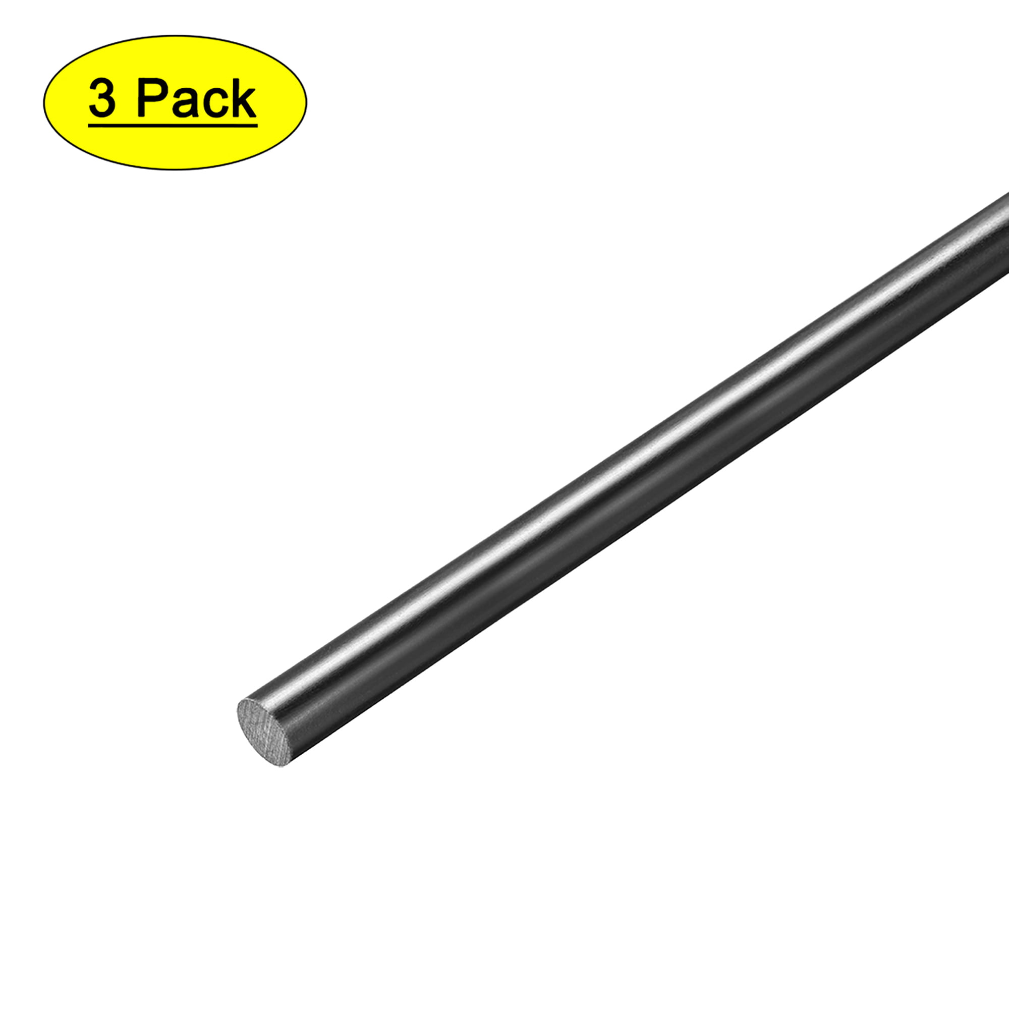 uxcell FRP Fiberglass Round Rod 1/16 inches 1.5mm Dia 20 inches Length Black Engineering Round Bar Rod 2pcs 