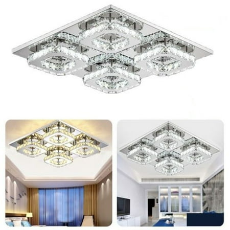 48w Crystal Ceiling Light Led Pendant Lamp Flush Mount
