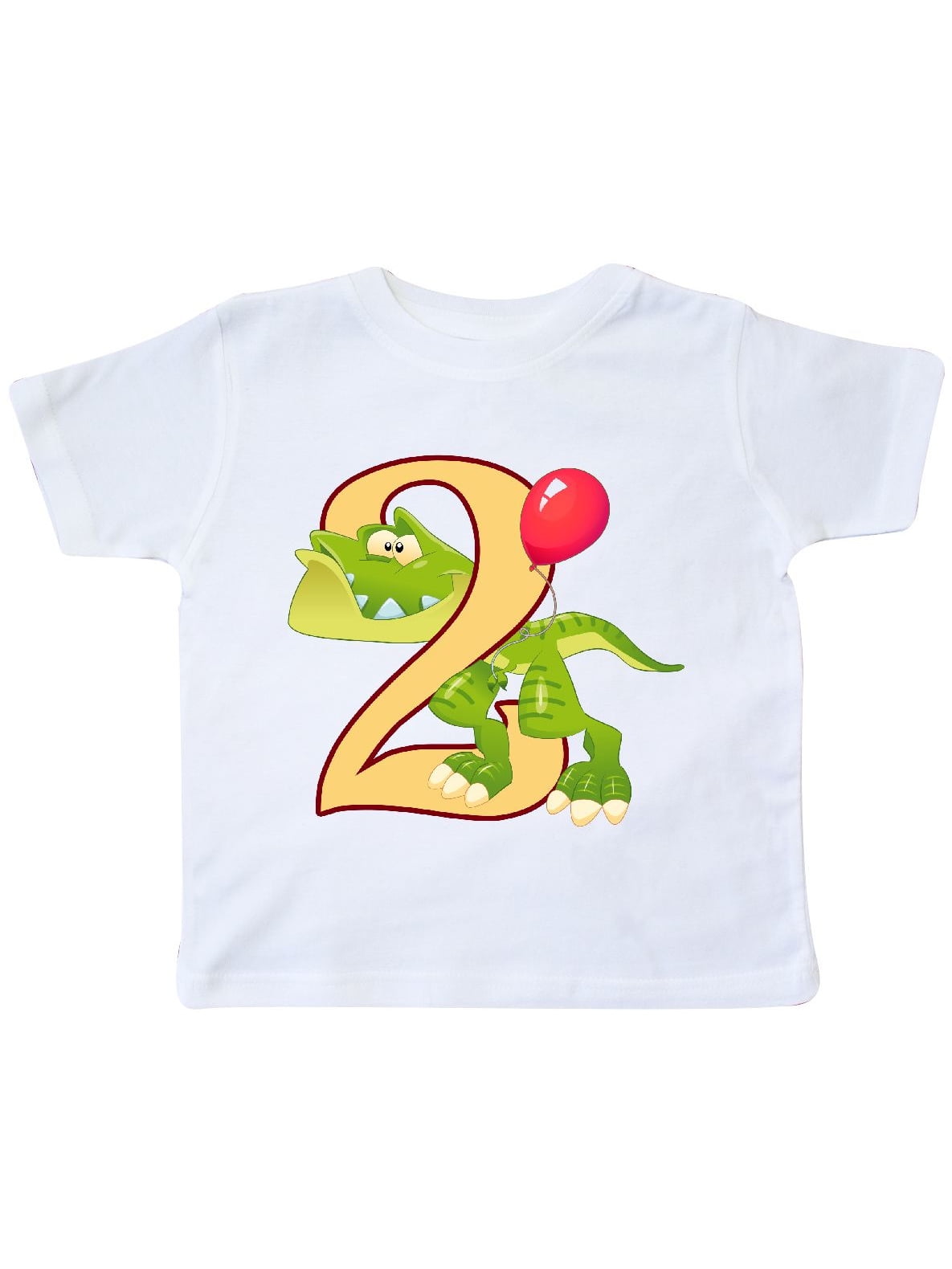 Inktastic 2nd Birthday Dinosaur Toddler T-Shirt Two Second Gift Child Kid