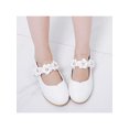 thumbnail image 5 of UKAP Toddler Girls Princess Shoes Wedding Shoes Leather Dress Shoes Mary Jane Shoes Lightweight Low Heels Nonslip Breathable Flower Decor Flats for Girls White 4.5c, 5 of 9