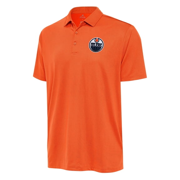 Men's Antigua Orange Edmonton Oilers Ellipse Polo