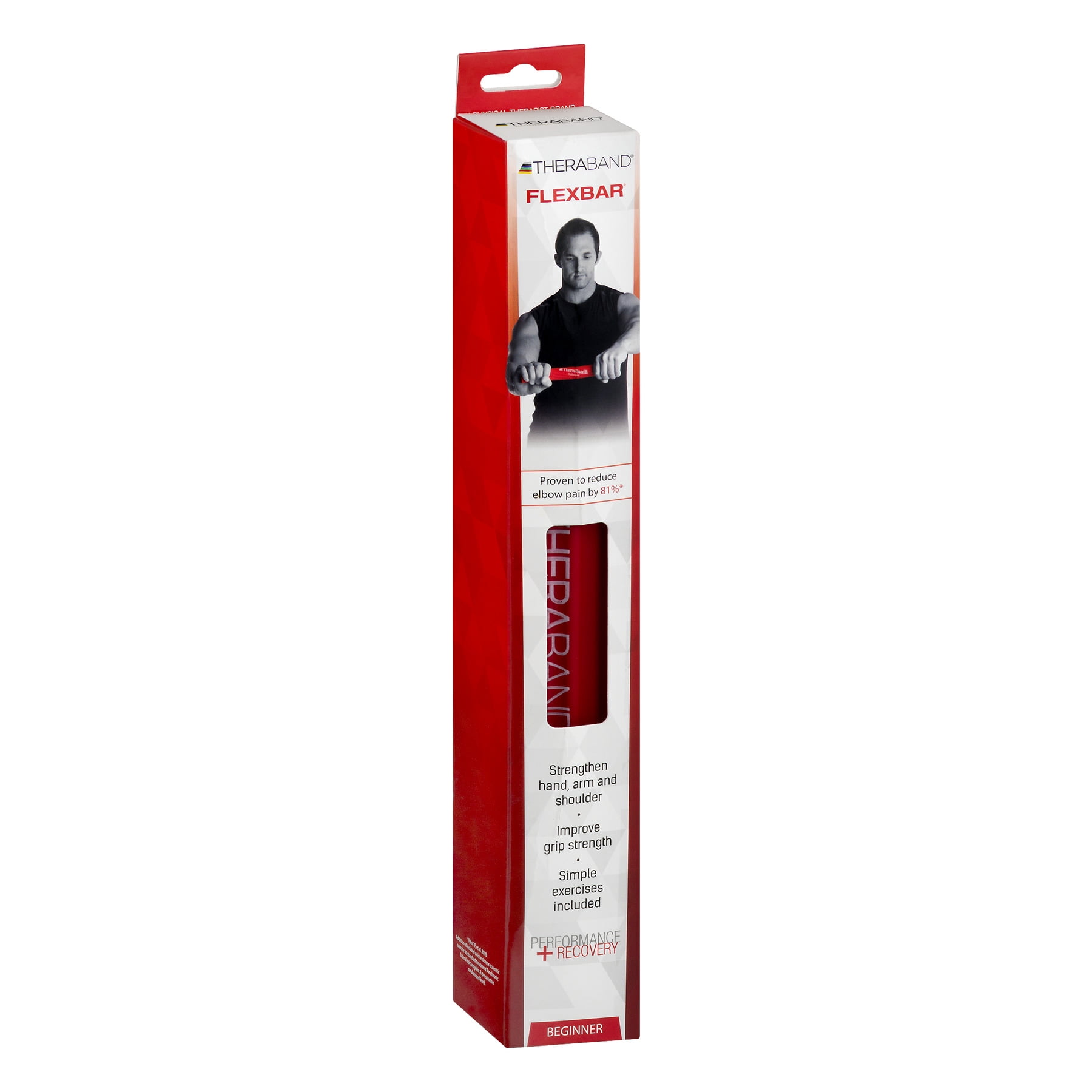 TheraBand FlexBar Resistance Bar Red Light Beginner Level 2
