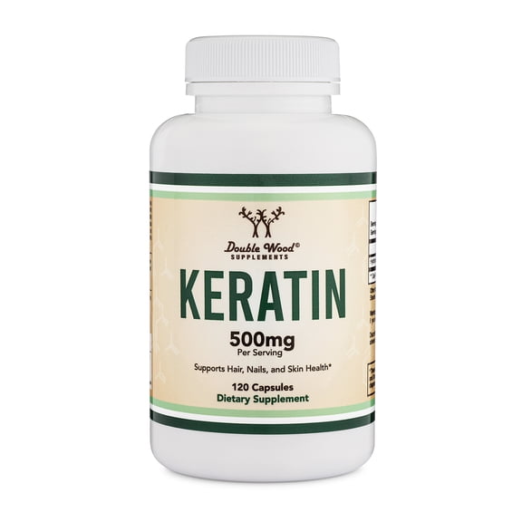 Keratin Hair Growth Vitamin 500mg per Serving, 120 Pills Keratin Hair Treatment for Men and Women Vital Protein for Hair, Skin, and Nails by Double Wood Supplements