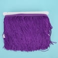 thumbnail image 3 of Borlas de flecos de encaje para vestido latino, ropa de escenario, zapatos, manualidades, cortina, accesorios de bricolaje, 14 cm/5,5 pulgadas, morado oscuro, 3 of 8