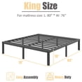 thumbnail image 3 of NESLIME 18 inch King Size Metal Bed Frame with Ample Storage Space, Heavy Duty Metal Platform, No Box Spring Needed, 3 of 8