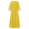 thumbnail image 5 of EQWLJWE Robes d'Été pour Femmes 2023 Mode d'Été Décontractée à Rayures Manches Mi-Longues Robe Midi Ample, 5 of 5