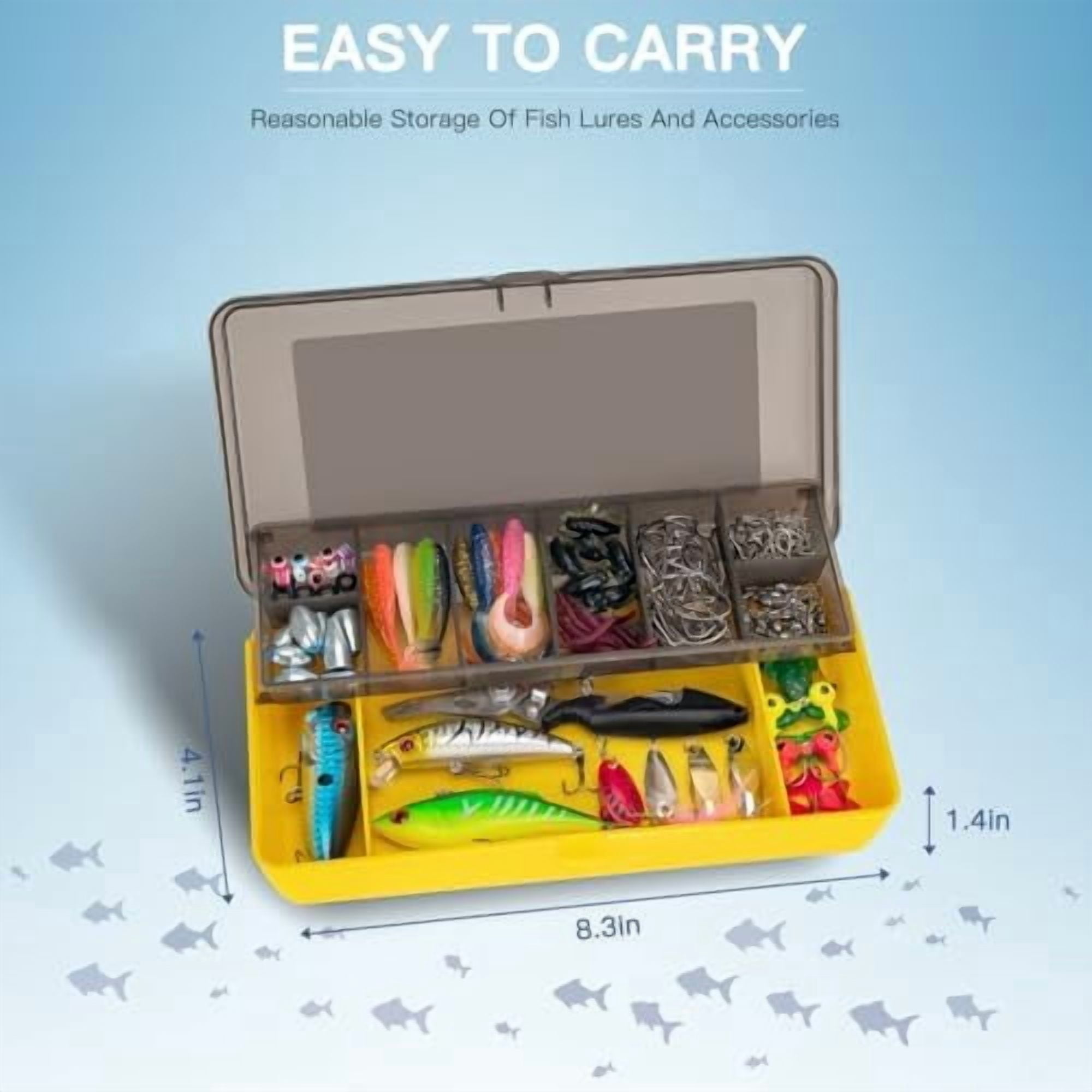 YNGLLC Fishing Lures, Tackle Box with Tackle Included, Crankbaits, Spoon, Hooks, Weights & Other Accessories, Fishing Bait Lure Gear Kit Gifts for Men Bass Freshwater