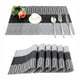 thumbnail image 1 of Compañeros de comedor versátiles, manteles individuales de PVC lavables y resistentes al calor, diseño elegante para proteger la mesa de comedor en interiores y exteriores, tapetes de textura tejida, 1 of 5