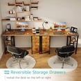 thumbnail image 4 of 47 inch Desk with 4 Drawers & Storage Shelves, Writing Work Study Computer Desk for Home Office Bedroom, Modern Simple Student PC Desks Table, Rustic Brown, 4 of 8