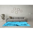 thumbnail image 3 of Ahgly Company Indoor Square Abstract Light Blue Modern Area Rugs, 4' Square, 3 of 4