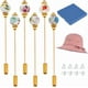 thumbnail image 1 of 6 alfileres de sombrero de porcelana, alfileres de seguridad vintage, broches de porcelana con diseños de plantas., 1 of 5