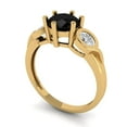 thumbnail image 2 of Clara Pucci 14K Yellow Gold Solid Gold Onyx Three-Stone Anniversary Ring for Women - 1.72 cttw Round Cut, 2 of 8