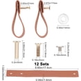 thumbnail image 2 of Imitation Leather Cabinet Handle Pull Knob with Screws Accessories Sienna 174x26x1.6mm Hole: 1.3mm, 2 of 7