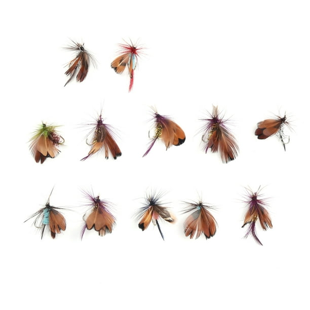 12 Pcs Fly Fishing Lure Simulation Moth Butterflies Insect Water Surface  Flying Bait Fishing Tool 