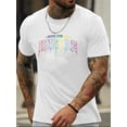 thumbnail image 1 of Never Stop The Hustle Print, T-Shirt Homme Col Rond Manches Courtes, Style Simple Mode Coupe Régulière T-Shirt Fête des Pères, Fête des Mères, Nouvel An, Festival de Printemps, Saint-Valentin, Fête de l'Indépendance, 1 of 6