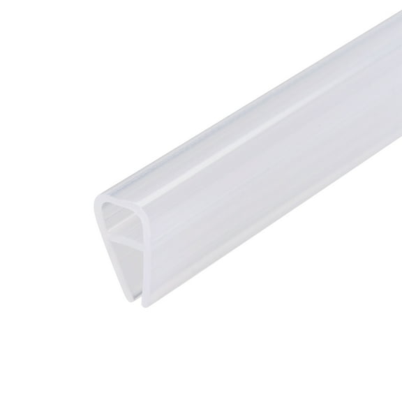 Frameless Glass Shower Door Sweep - Door Bottom Side Seal Strip U-Type with 5/16"(8mm) Drip Rail - 5/16"(8mm) x 78.74"