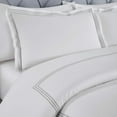 thumbnail image 4 of Superior Brandon Embroidered Cotton Duvet Cover Set, Full/Queen, White/Silver, 4 of 11