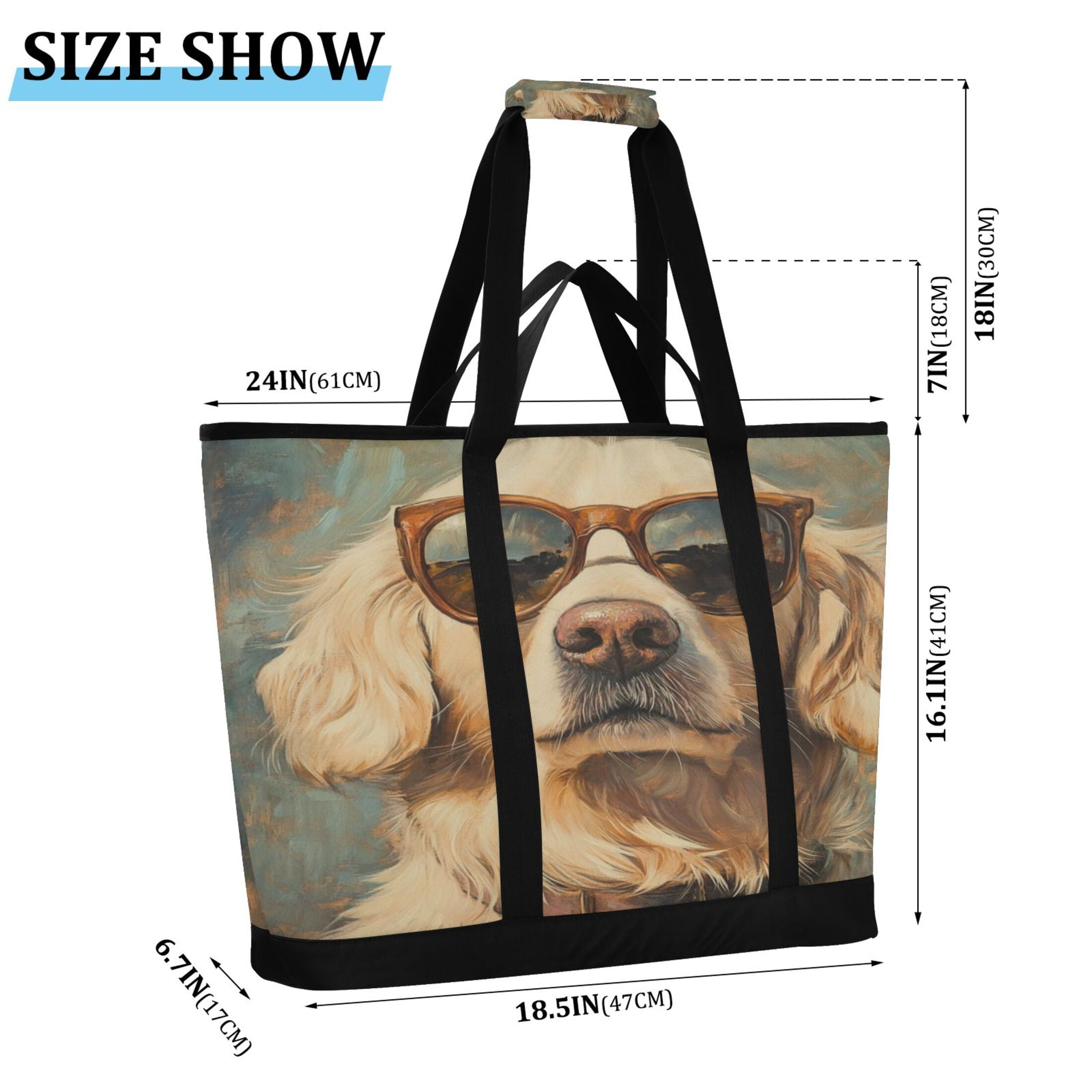Large Hand-held Ice Pack Picnic Bag Insulation and Refrigeration Suitable for Shopping Picnics and Camping Cartoon Cool Dog