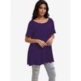 thumbnail image 4 of Women's Plus Size Flare Top - Casual Short Sleeve Loose Fit T-Shirt, Swing Style, 4 of 6