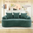 thumbnail image 6 of Timbernest 65" Curved Loveseat, Corduroy Boneless Cloud Couch, Small Space Sofa for Living Room, Apartment, Green, 6 of 9