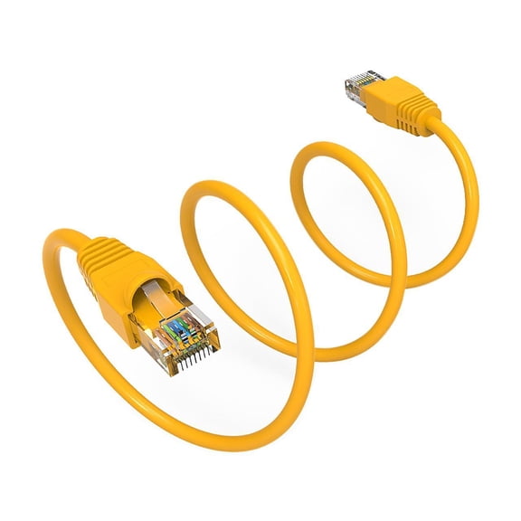 Nippon Labs 5Ft Cat6A UTP Ethernet Network Booted Cable, 24AWG 5 Feet Gigabit LAN Network Cable RJ45 High Speed Patch Cable, Yellow, 60CAT6A-5YW