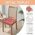 thumbnail image 2 of Red Christmas Santa Seat Covers for Dining Room Chairs Set Of 6,Stretch Printed Washable Chair Seat Cover with Elastic Ties and Button,Removable Waterproof Couch Cushion Covers, 2 of 6