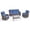 Brown/Blue, variant on Jentlehouse Outdoor Patio Furniture Set,All-Weather Wicker Sofa Set with Outdoor Rockers & 2-Tier Table,Outdoor Conversation Furniture Set for Garden Porch Balcony Deck