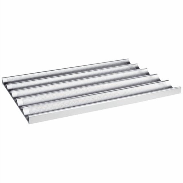 Focus Foodservice Commercial Bakeware 5 Count 26-Inch Perforated Baguette Pan