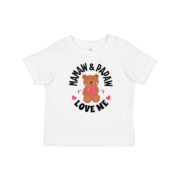 Inktastic Mamaw and Papaw Love Me Grandchild Bear Girls Baby T-Shirt