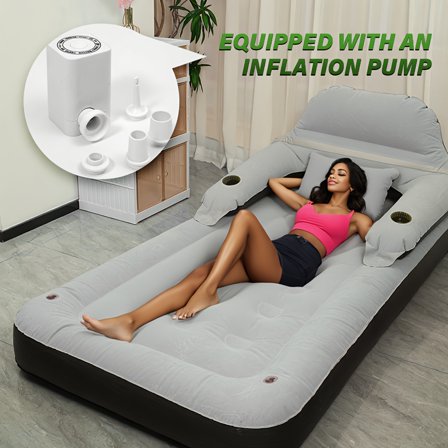 Inflatable Mattress with Built-in Electric Pump, Luxury Double High Inflatable Mattress for Camping, Home And Guests
