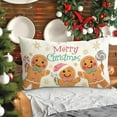 thumbnail image 2 of Merry Christmas Gingerbread Man Lumbar Decorative Rectangle Pillow Cover 12 x 20, Pink Xmas Peppermint Candy Porch Patio Outdoor Pillowcase, Winter Holiday Sofa Couch Cushion Case Home Decor, 2 of 6