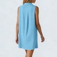 thumbnail image 5 of Odbmxy Casual Womens Shirt Dress Summer Collared Sleeveless Plain Womens Mini Dress Tiered Shift Everyday, 5 of 6