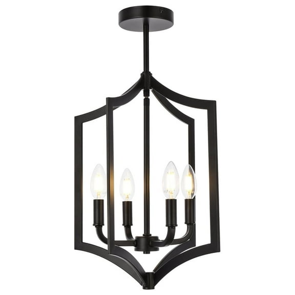 Kiera 4 lights pendant in black