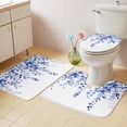 thumbnail image 2 of Blue Eucalyptus Bath Mat 3 Piece Bathroom Rug Set, Botanical Plant Rustic Succulent Branch Non Slip Bath Rug Contour Mat and Toilet Lid Cover, Absorbent Shower Mats Soft Bath Rugs and Mats Sets, 2 of 8
