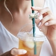 thumbnail image 4 of Bow Straw Covers Cap Toppers Compatible with Tumbler Cups,0.31 inch Silicone Straw Topper,Reusable Cute Silicone StrawTips Lids Protectors for DrinkingStraw,Straw Accessories (White), 4 of 8