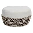 thumbnail image 1 of Willow Ottomane de Patio Ronde Rembourrée Tissée 25 Pouces Beige Blé, 1 of 1