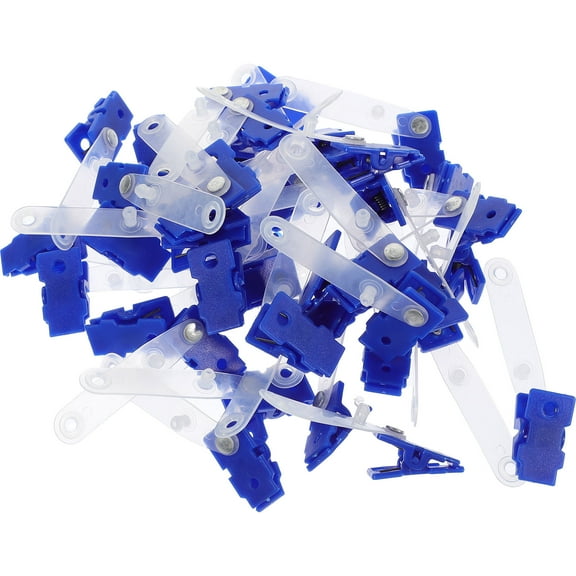 Raindrops 100 Pcs Plastic Badge Clips with Clear Straps for ID Cards and Work Name Badge Holders