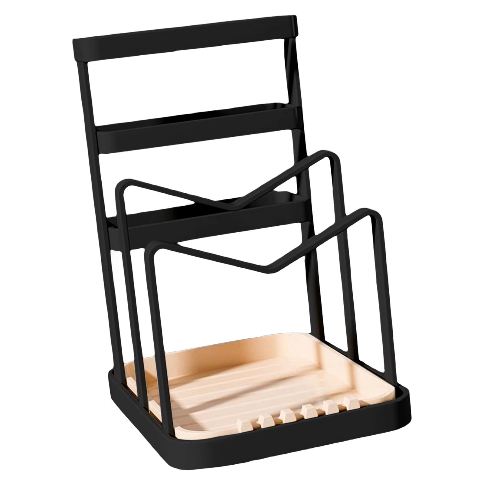Fiocias Cutting Board Organizer Kitchen Utensils Holder Kitchen Rack,Multifunctional black