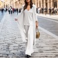 thumbnail image 2 of BYHONG Womens Fall Fashion 2024 European and Fashion Loose Women's Three Piece Set: V Neck Suspender + Straight Tube Trousers + Long Cardigan White M, 2 of 5