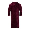 thumbnail image 4 of QHFBli Men's Fuzzy Bath Robe, Plush Long Zip Front Flannel Bathrobe Loungewear Soft Warm Cozy Spa Shower Robe for Winter, 4 of 7