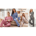 thumbnail image 6 of UVN Womens Pajama Sets Long Sleeve Tops and Pants 2 Piece Outfits Fall Casual Sleepwear Nightwear Soft Pjs Lounge Sets, 6 of 11