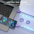 thumbnail image 3 of Cable trenzado de nailon para iPhone Aeibxiy, paquete de 5, 3 m, 3 of 6