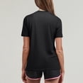 thumbnail image 4 of Women's Workout Tops Short Sleeve Shirts Quick Dry Athletic Sun Protection Rash Guard for Women Black M, 4 of 5