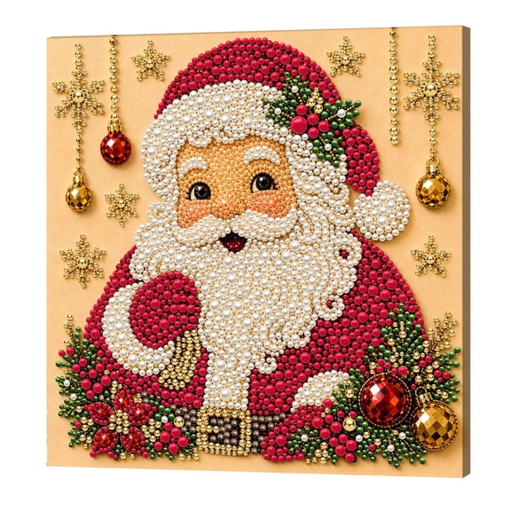 Christmas Pearl Diamond Painting Kits, Christmas Crafts for Adults, DIY Pearl Painting Kit with Frame