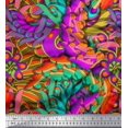 thumbnail image 1 of Soimoi Modal Satin Fabric Leaves Artistic Print Sewing Fabric Yard 42 Inch Wide, 1 of 3