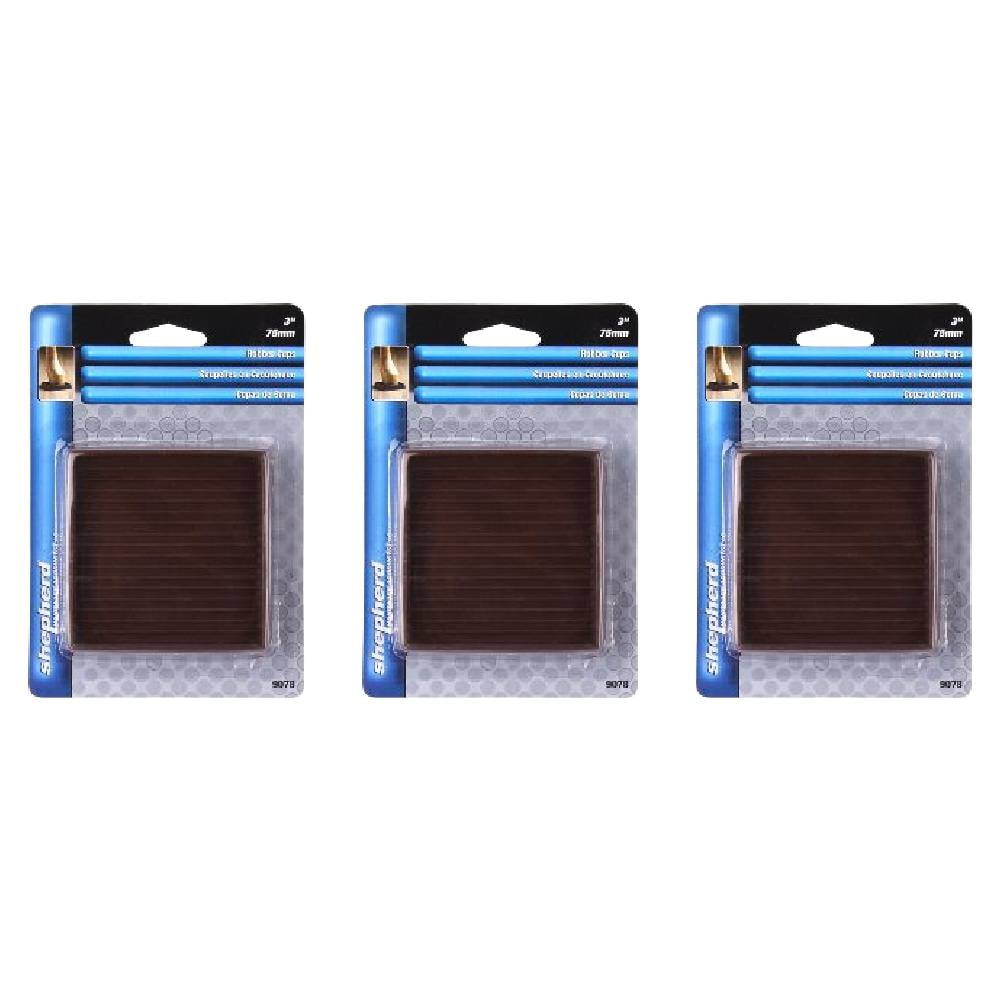 Shepherd Hardware 9078 Rubber Furniture Cups 3 inch Square Floor