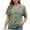 Green, variant on Uaswgudfs Women's Loose Tops Short Sleeve V Neck Waffle Knit Tunic Blouse Tie Front Button Up T Shirts