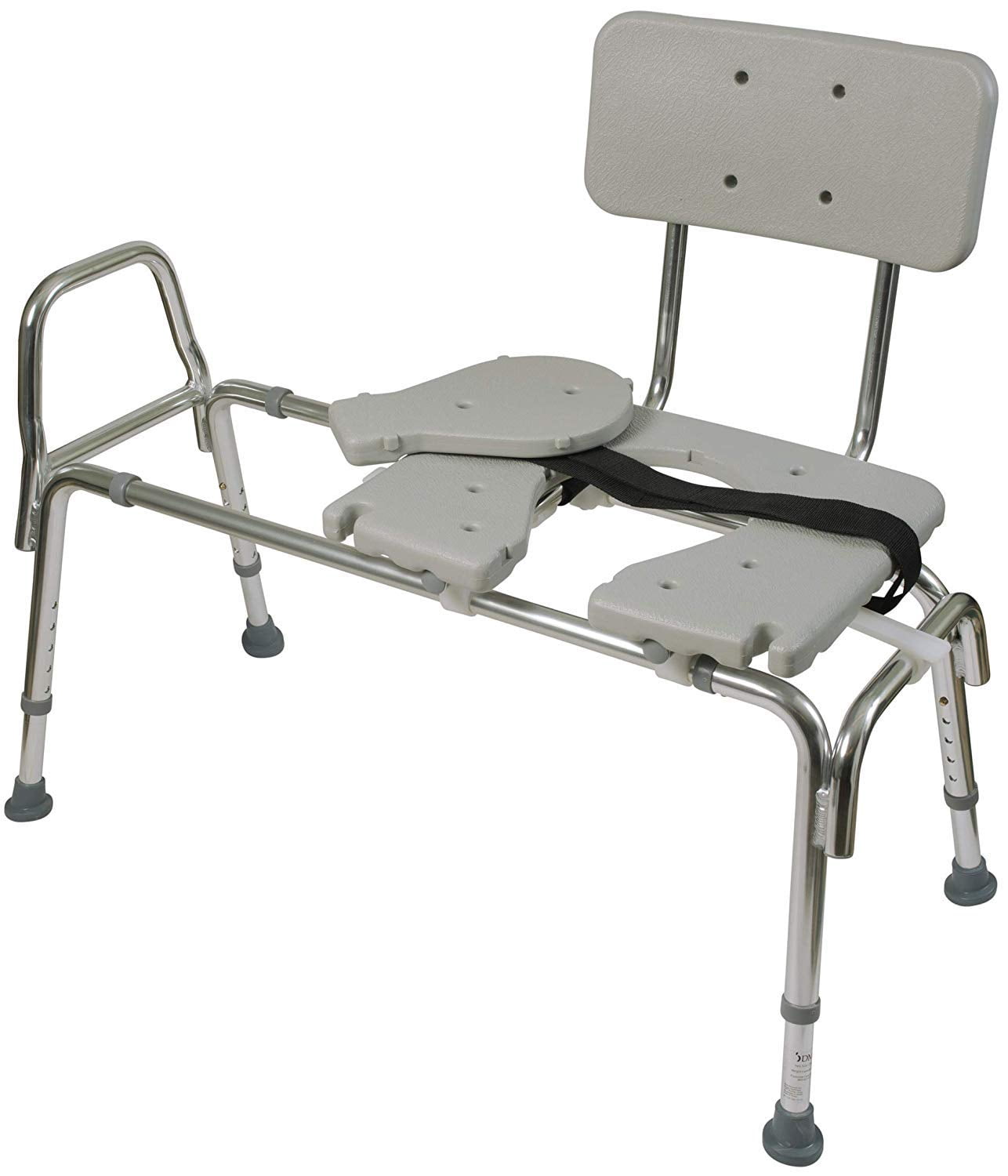 DMI Sliding Tub Transfer Bench and Shower Chair, Adjustable Height Bath Safety Seat, 400 lb Capacity, Cut-Out Seat
