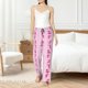thumbnail image 4 of Balery Pink Scarf Snowman Pantalones de pijama para mujer, pijamas ultraligeros, pantalones de estar por casa-Medium, 4 of 6