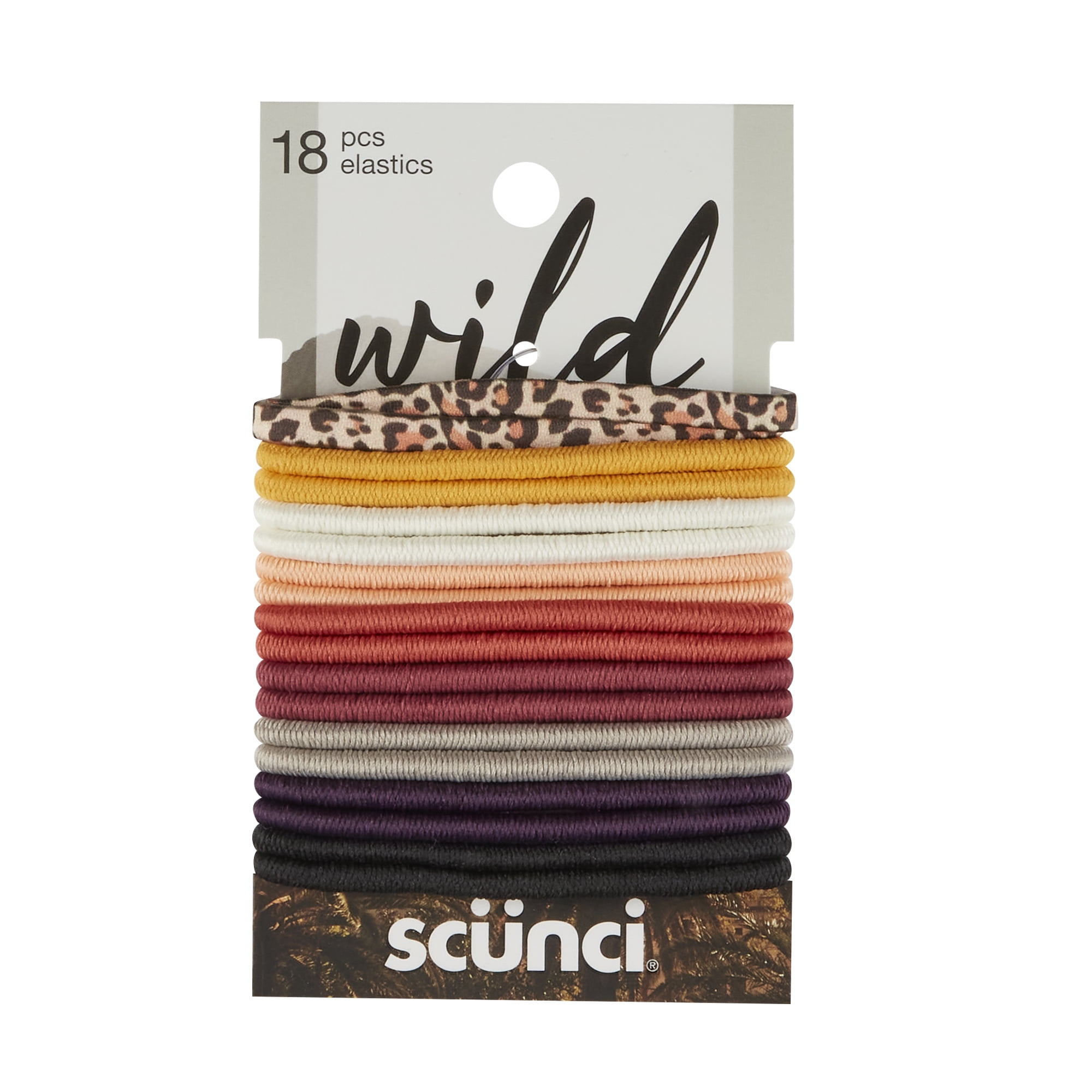 Wild Primrose by Scunci No Damage Hair Elastics, Solids/Prints, 18ct